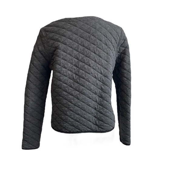 J. CREW Quilted Sweatshirt w/ Black Trim Size Large - Picture 3 of 7